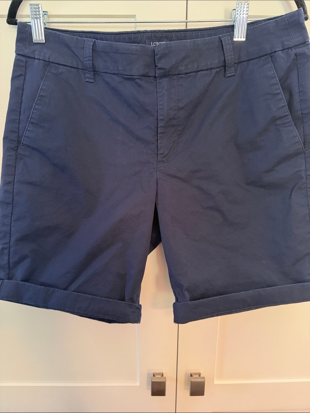 J. Crew Navy Roll-Cuff Bermuda Shorts Size 8